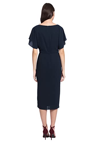 21HoODxHOgL.jpg Women's Boat Neck Flutter Sleeve Dress Occasion Event Guest of