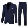 31-IkvLOaL.jpg Men's Suit Slim Fit 2 Piece Prom Suits Two Button Jacket Pants Tuxedo Formal Wedding Dinner Business