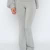 Women's Flare Skinny Pants Fold Over Leggings Stretch Bootcut Bell Bottom Slim Fit Yoga Pants Y2k Joggers
