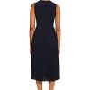 310thN0EsnL.jpg Women's Sleeveless Stretch Light Bubble Crepe Pleated Skirt Midi Dress