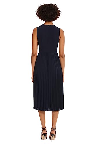 310thN0EsnL.jpg Women's Sleeveless Stretch Light Bubble Crepe Pleated Skirt Midi Dress