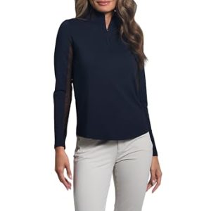 312xufDGrL.jpg Athleisure Wear Sun Protective UPF 50+ Icefil Cooling-Solid Long Sleeve Mock Neck Top-80000