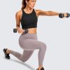 3132C2IoZNL.jpg Womens Butterluxe Strappy High Neck Longline Sports Bra - Wireless Criss Cross Back Padded Workout Cropped Top