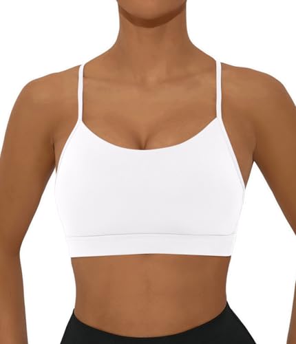3139xb573gL.jpg Y BackSports Bra for Women Low Impact Racerback Workout Bras Sexy Thin Straps Yoga Sport Bras with Removable Pads