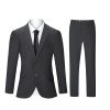 2 Piece Men's Suit Slim Fit Suits for Men, Two Button Blazer Dress Business Wedding Party Jacket & Pants