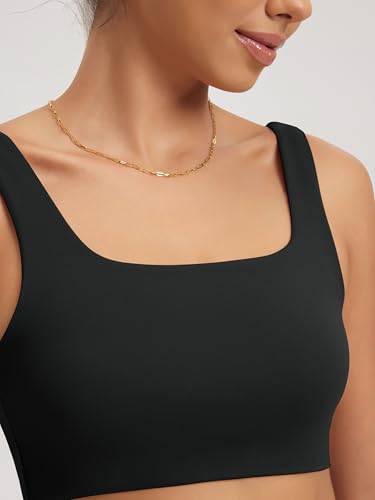 313CR7x0LdL.jpg Square Neck Sports Bra for Women Wirefree Non Padded Yoga Tank Workout Crop Tops