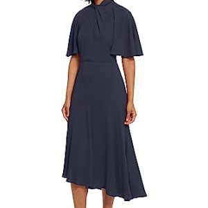 314KQAR2rxL.jpg Women's Sophisticated Twist Neck Detail Dress Workwear Office Career Occasion Event Guest of