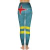 Vintage Aruba Flag Women's Yoga Pants Stretch Leggings with Pockets High Waist for Workout