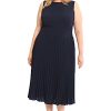 315iEPuxBnL.jpg Women's Sleeveless Stretch Light Bubble Crepe Pleated Skirt Midi Dress