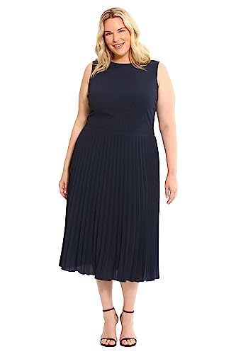 315iEPuxBnL.jpg Women's Sleeveless Stretch Light Bubble Crepe Pleated Skirt Midi Dress