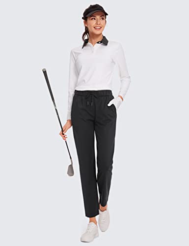 Womens 4-Way Stretch Ankle Golf Pants 7/8 Casual Dress Work Athletic Travel Workout Sweatpants with Pockets