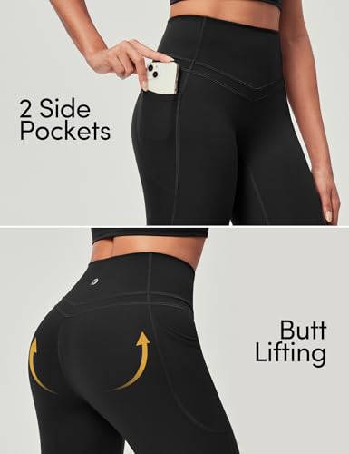 Compression Leggings with Pockets for Women Tummy Control Leggings No Front Seam Workout High Waist Yoga Pants
