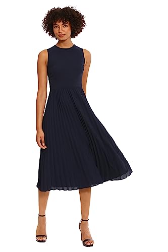 319qX2rA7nL.jpg Women's Sleeveless Stretch Light Bubble Crepe Pleated Skirt Midi Dress