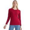 100% Merino Wool Base Layer Women Thermals Underwear Lightweight Soft Long Sleeve Shirt for Hiking Skiing