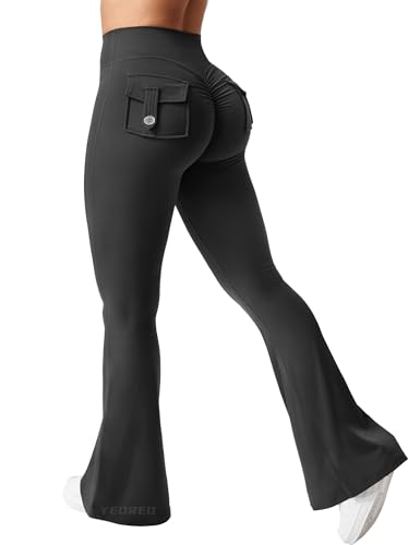 CoreFlex Flare Leggings with Pockets for Women Scrunch Workout Leggings Butt Lifting Gym Yoga Pants