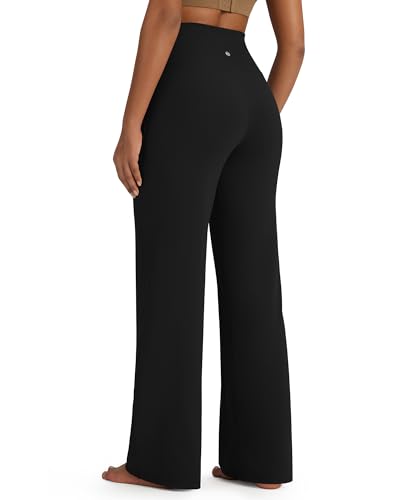 31AcfGjIxHL.jpg BareFeel High Stretch Yoga Pants Women Soft High Waisted Casual Wide Leg Pants with Pockets 27"/29"/31"/33"/35"
