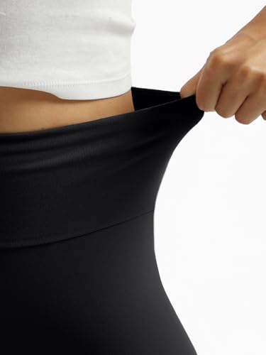 Women's Wide Leg Yoga Pants Bootcut Workout Flare Leggings Trendy High Waisted Fold Over 2025 Fall Outfits