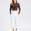 31BzMtXWl-L.jpg Women's Capri Pants with Pockets High Waist Yoga Pants Wide Leg Workout Crop Summer Pants for Casual, Travel, Exercise