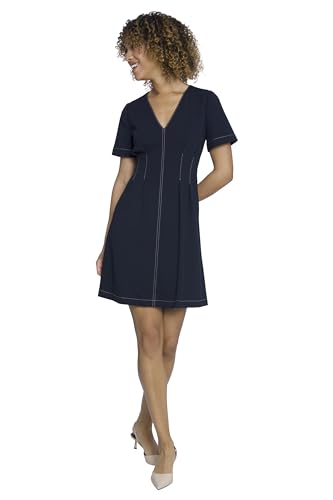 31FCbEvTHkL.jpg Women's Short Sleeve Fit and Flare Scuba Crepe Dress