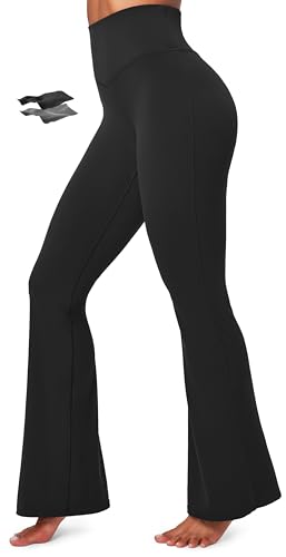31H8JLK64DL.jpg Flare Leggings for Women Tummy Control Flared Leggings No Front Seam Yoga Pants Women High Waisted Workout Bell Bottoms