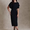 31IDebZgOL.jpg Women's Boat Neck Flutter Sleeve Dress Occasion Event Guest of