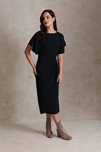 31IDebZgOL.jpg Women's Boat Neck Flutter Sleeve Dress Occasion Event Guest of