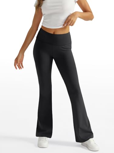 Women's Wide Leg Yoga Pants Bootcut Workout Flare Leggings Trendy High Waisted Fold Over 2025 Fall Outfits