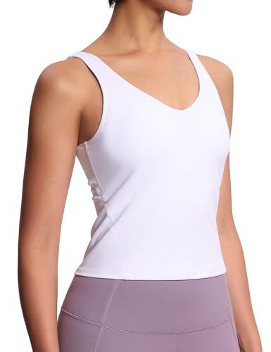 Women's Longline Sports Bra Wirefree Padded Workout Yoga Tank Top