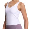 Women's Longline Sports Bra Wirefree Padded Workout Yoga Tank Top