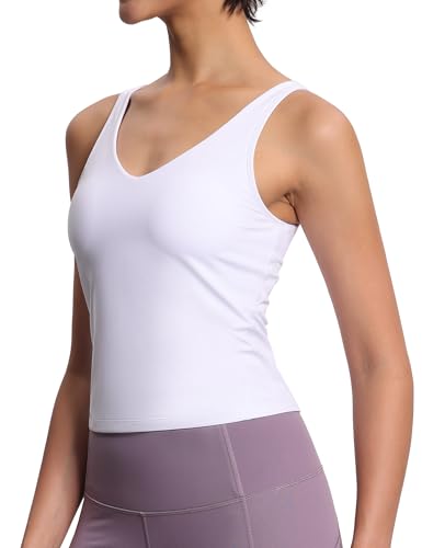 Women's Longline Sports Bra Wirefree Padded Workout Yoga Tank Top
