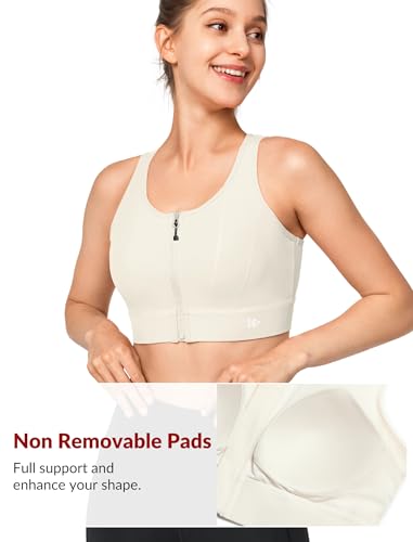 Front Closure Sports Bras for Women High Support Large Bust Supportive Sports Bra High Impact for Running