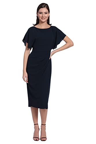 31NQ0H5KuNL.jpg Women's Boat Neck Flutter Sleeve Dress Occasion Event Guest of