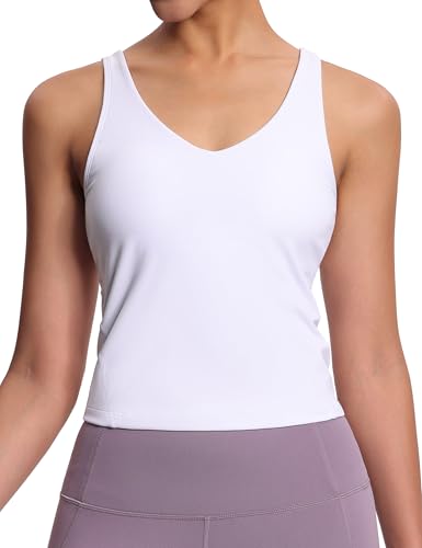Women's Longline Sports Bra Wirefree Padded Workout Yoga Tank Top