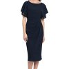 31O02VfouQL.jpg Women's Boat Neck Flutter Sleeve Dress Occasion Event Guest of