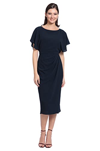31O02VfouQL.jpg Women's Boat Neck Flutter Sleeve Dress Occasion Event Guest of