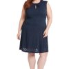 Keyhole Neck Fit and Flare Summer Casual Dresses for Women