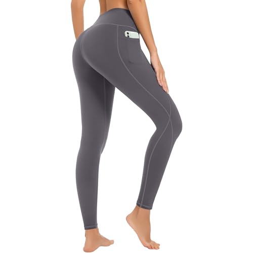 4 Pack Yoga Leggings with Pockets for Women - High Waist Tummy Control Pants for Workout