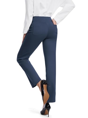 Buttery Soft Women's Bootcut Yoga Pants with 4 Pockets Tummy Control Workout Bootleg Work Pants