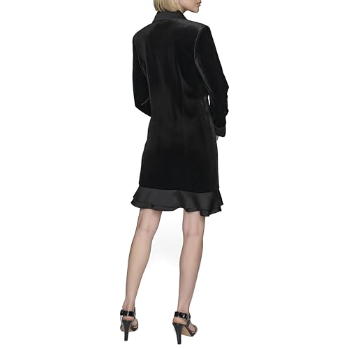 31OtzesHT8L.jpg Women's Novelty Button Collared Blazer Mini Dress