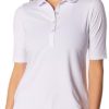 Women's Elbow Sleeve Golf Polo - Stretch, UPF 30+, Moisture-Wicking - Sport Shirt for Golf, Tennis & Pickleball