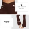 Flare Leggings for Women - High Waist Crossover Yoga Pants Tummy Control Bootcut Bell Bottom Jazz Lounge Leggings