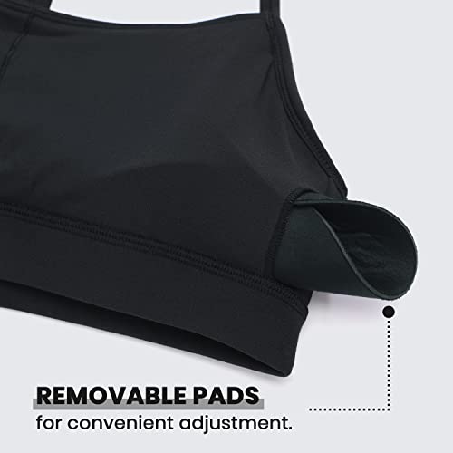Butterluxe Womens Y Back Sports Bra - Padded Racerback Low Impact Spaghetti Thin Strap Workout Yoga Top