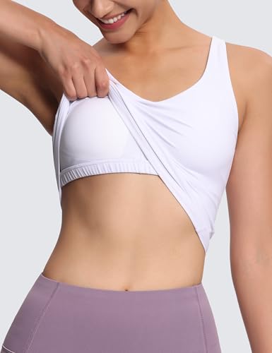 Women's Longline Sports Bra Wirefree Padded Workout Yoga Tank Top