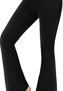 Flare Leggings for Women - High Waist Crossover Yoga Pants Tummy Control Bootcut Bell Bottom Jazz Lounge Leggings