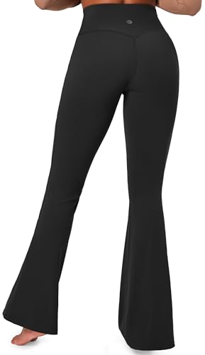 31VvUhochLL.jpg Flare Leggings for Women Tummy Control Flared Leggings No Front Seam Yoga Pants Women High Waisted Workout Bell Bottoms