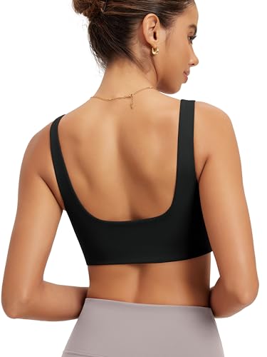 31XQJ190IeL.jpg Square Neck Sports Bra for Women Wirefree Non Padded Yoga Tank Workout Crop Tops
