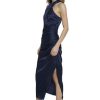 Halter High Neck Midi Empire Waist Cocktail Dresses for Women