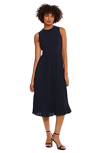 31YDqOwjgwL.jpg Women's Sleeveless Stretch Light Bubble Crepe Pleated Skirt Midi Dress