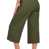Womens Capri Yoga Pants Summer Wide Leg Loose Casual Cropped Lounge Drawstring Pajama Capris Sweatpants with Pockets