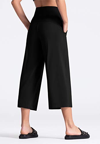 Womens' Yoga Pants with Pockets and Tummy Control High Waist in Flare Crop